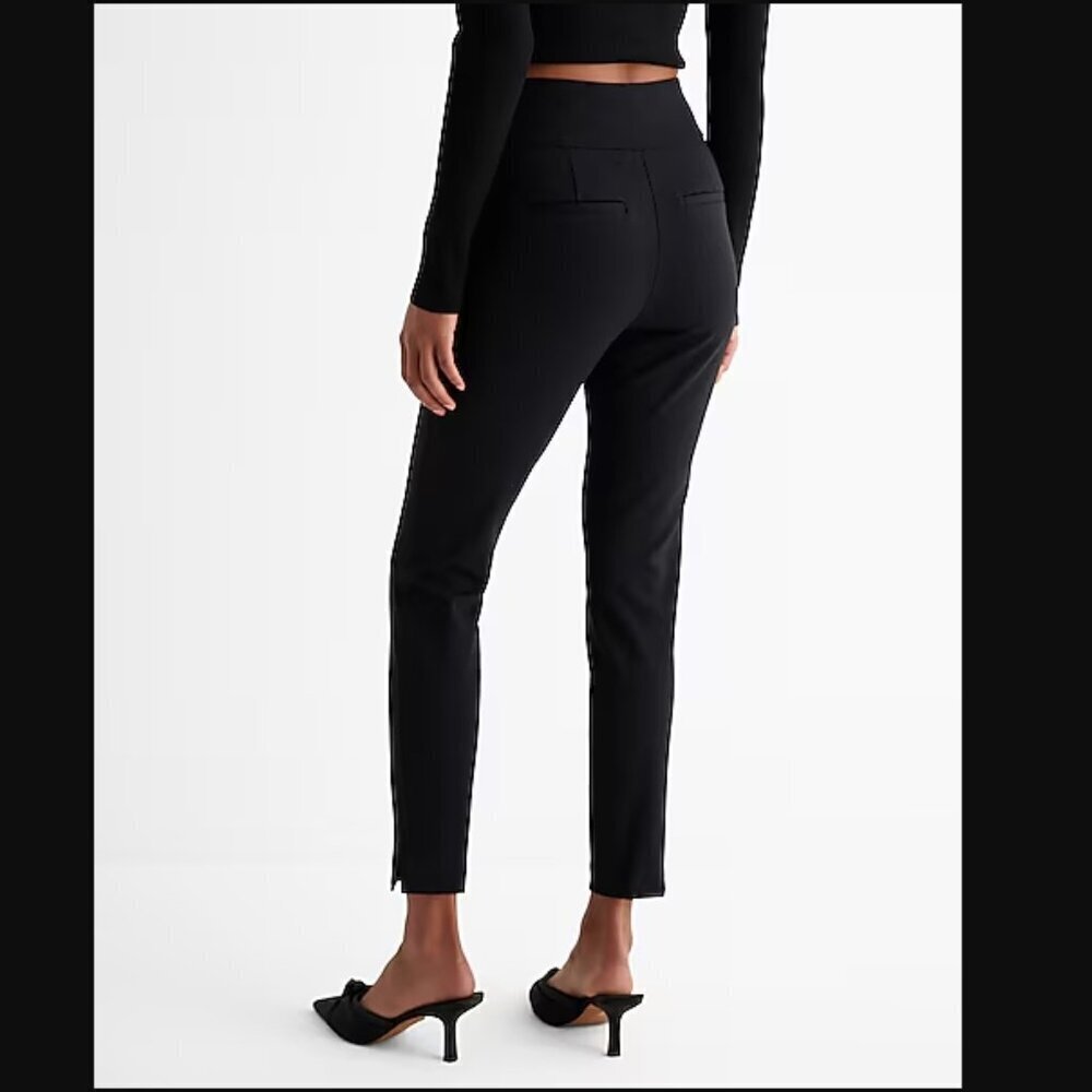 Express Women's Columnist High Waisted Knit Ankle Pant Black Size XS Petite